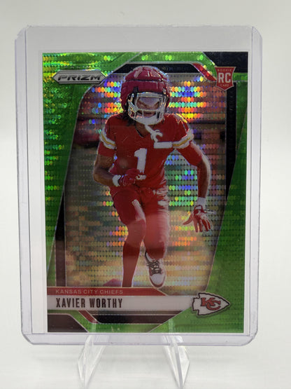 2024 Panini Prizm Xavier Worthy Rookie Card RC Green Pulsar Prizm Chiefs #399