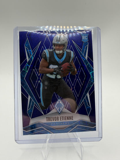 2025 Panini Phoenix Trevor Etienne Rookie Card RC Blue Lazer 41/75 #183