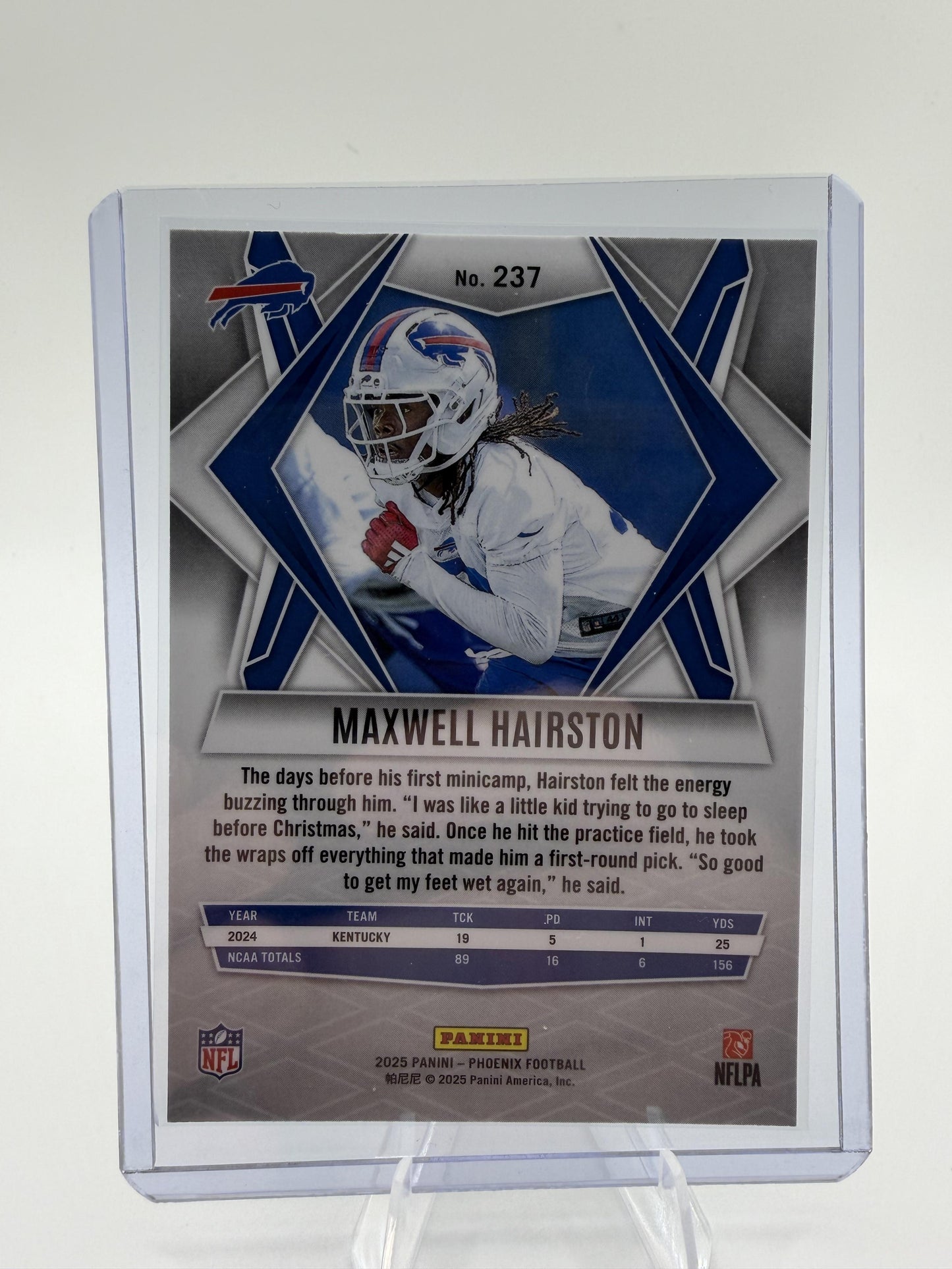 2025 Panini Phoenix Maxwell Hairston Rookie Card RC Laser Parallel #237 Bills