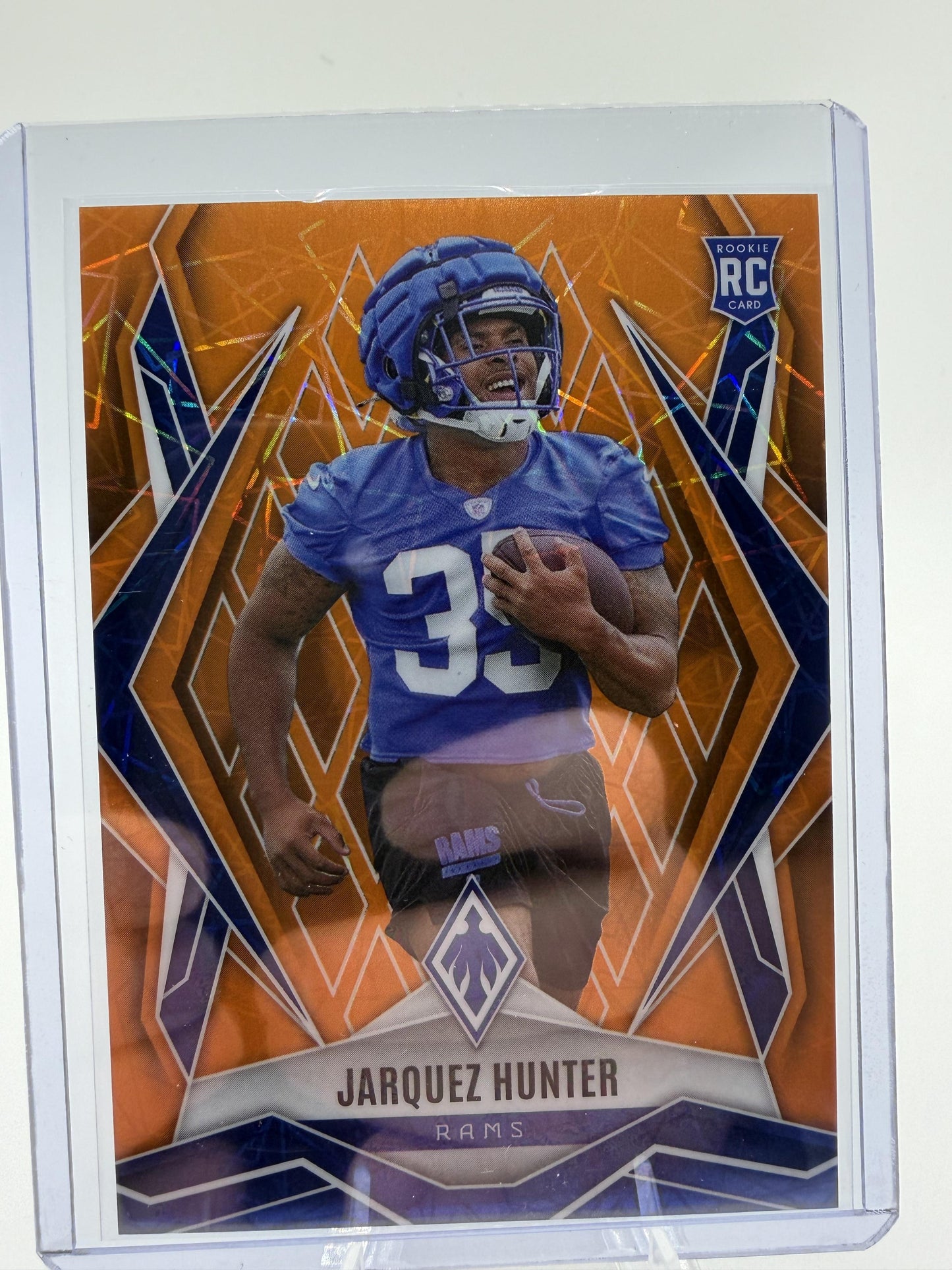 2025 Panini Phoenix Jarquez Hunter Rookie Card RC Orange Lazer 09/35 #232