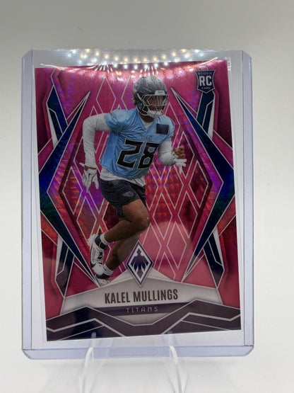 2025 Panini Phoenix Kalel Mullings Pink Parallel Rookie Card #205 /299 Titans