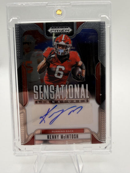 2025 Panini Prizm Draft Picks Kenny McIntosh Sensational Signatures Auto Card