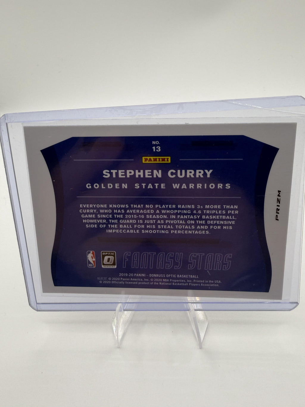 2019-20 Donruss Optic #13 Stephen Curry Fantasy Stars Purple