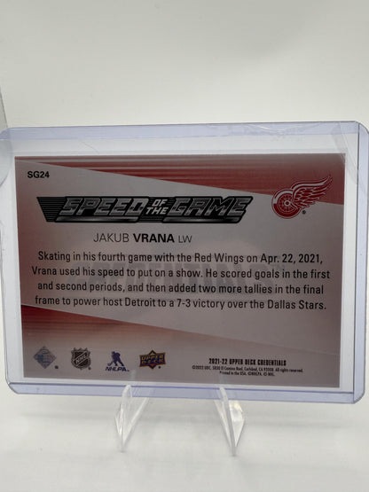 2021 Upper Deck Credentials Jakub Vrana Speed of the Game #SG24 Red Wings Card