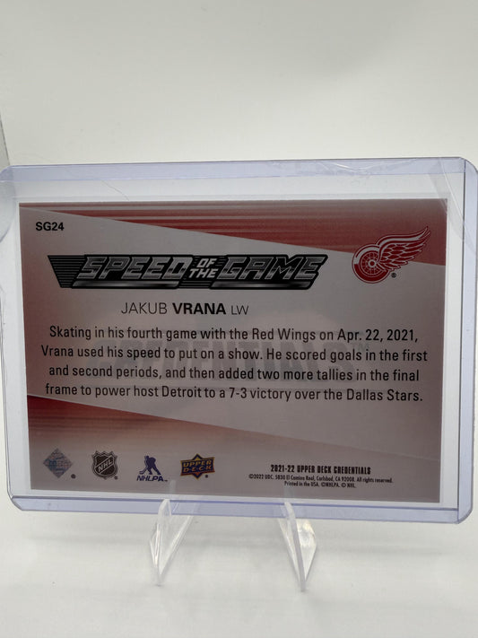 2021 Upper Deck Credentials Jakub Vrana Speed of the Game #SG24 Red Wings Card