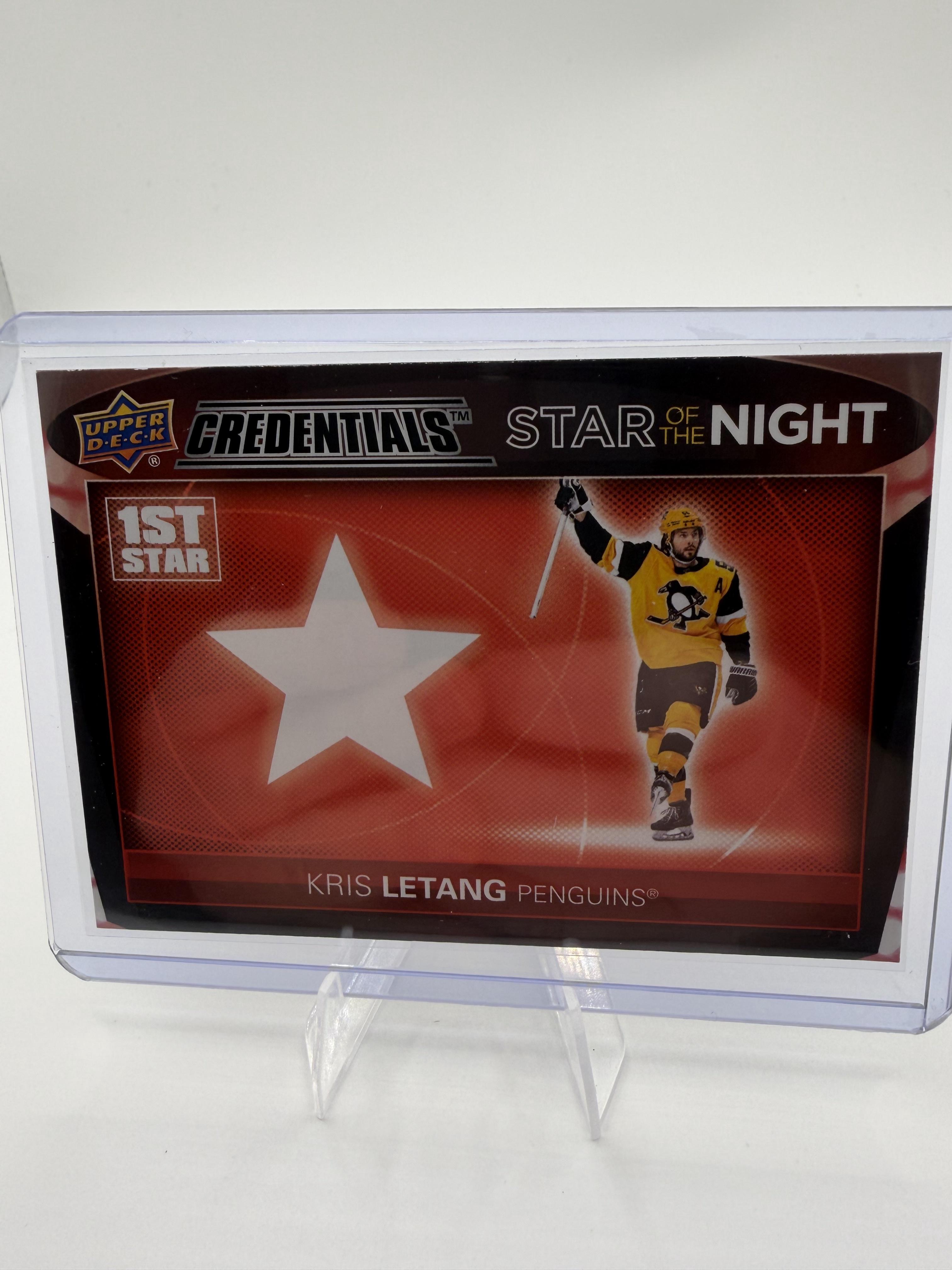 2021-22 Upper Deck Credentials Kris Letang Star of the Night #1S-5 Penguins Card