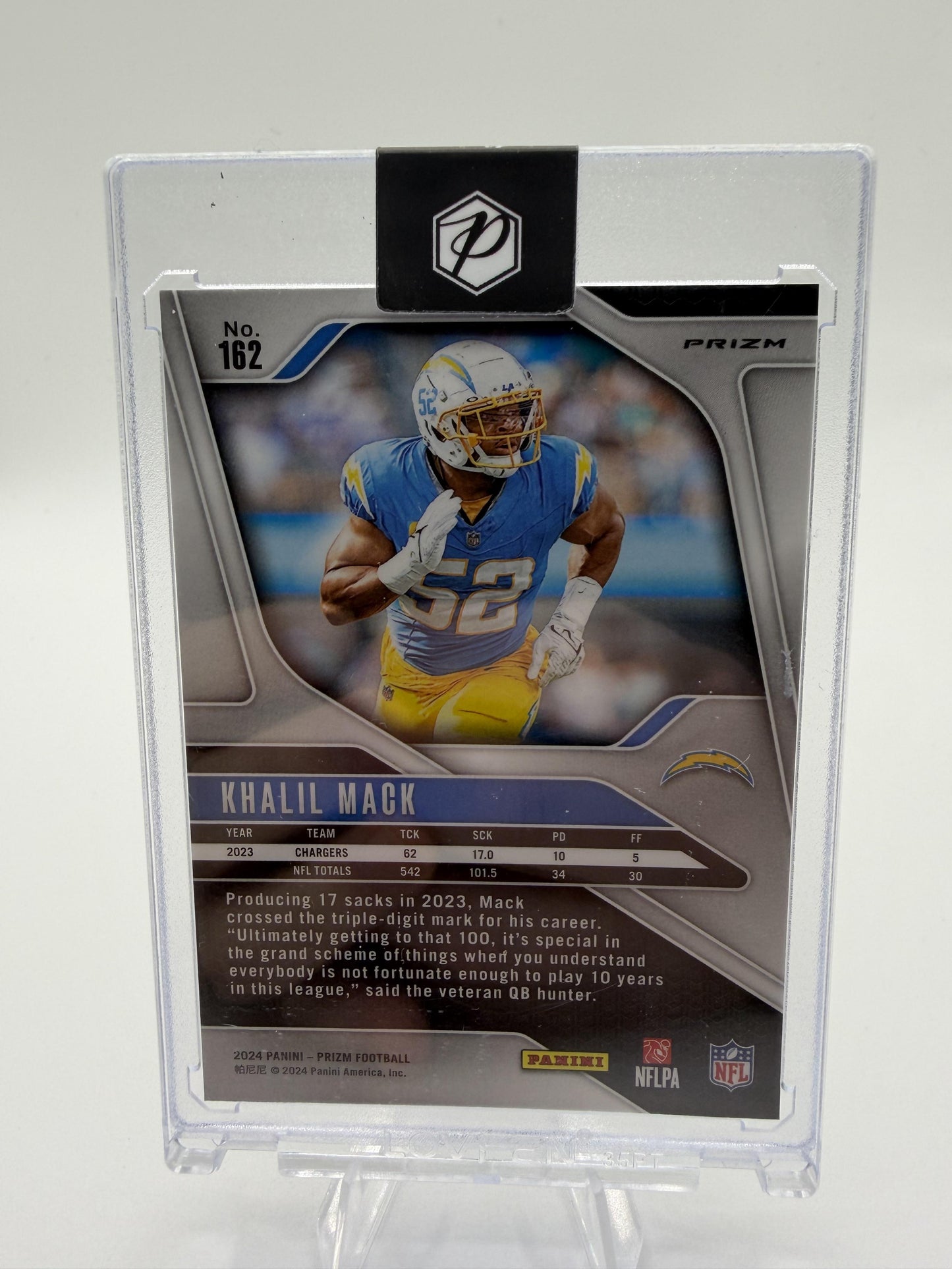 2024 Panini Prizm Khalil Mack Checkerboard Prizm #162 LA Chargers Card In Mag