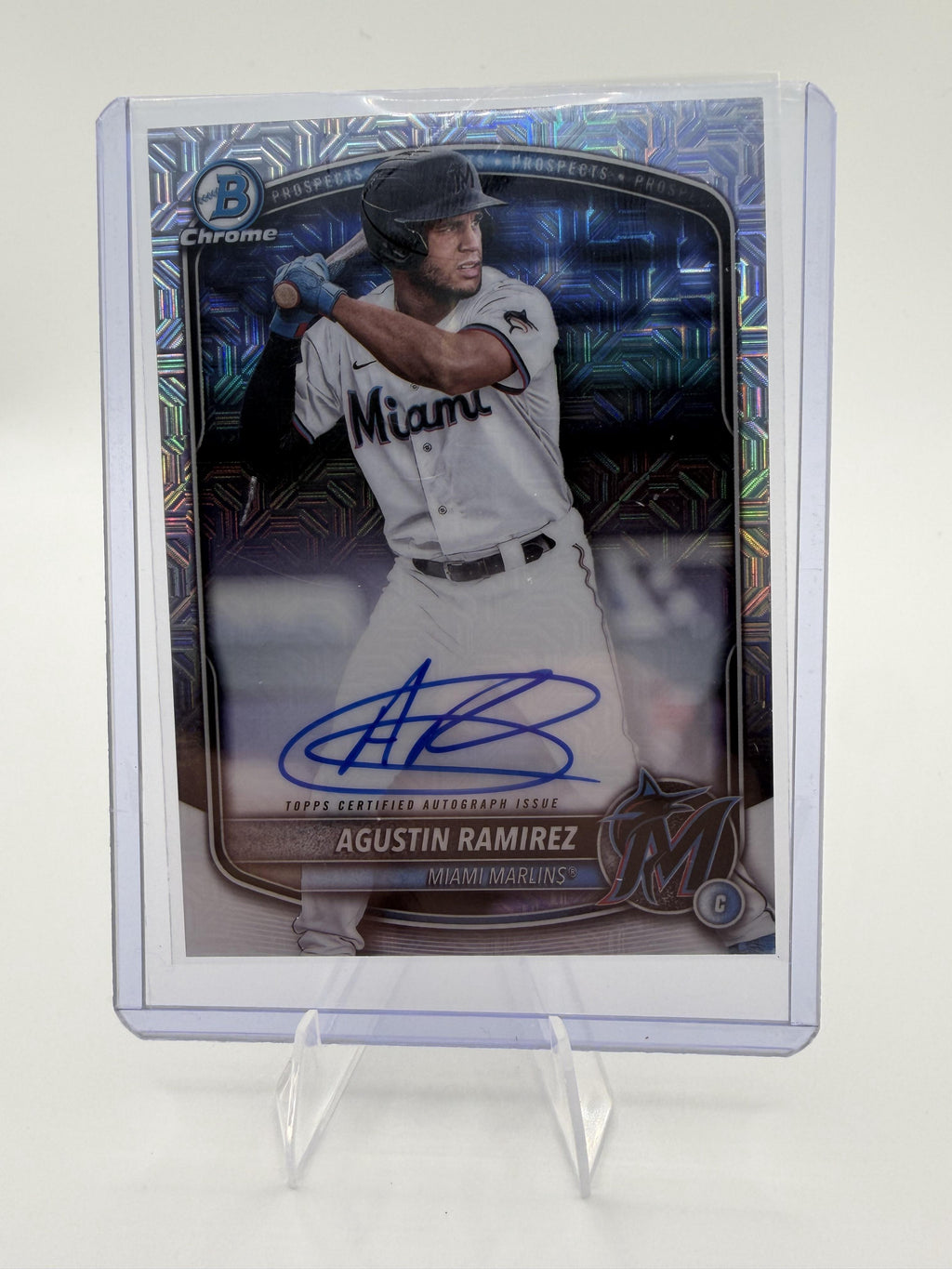 2025 Bowman Chrome Agustin Ramirez Auto Refractor Miami Marlins Prospect Card
