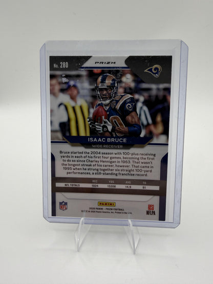 2020 Panini Prizm Isaac Bruce Orange Lazer Prizm #280 Los Angeles Rams Card