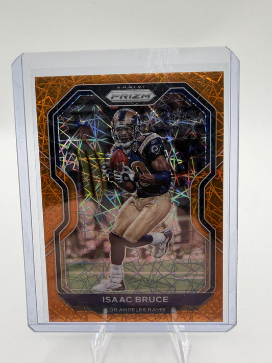2020 Panini Prizm Isaac Bruce Orange Lazer Prizm #280 Los Angeles Rams Card