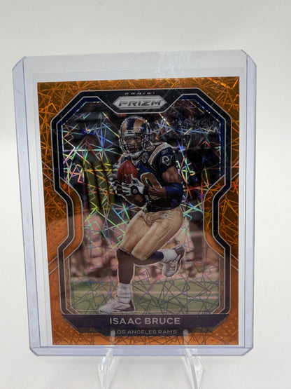 2020 Panini Prizm Isaac Bruce Orange Lazer Prizm #280 Los Angeles Rams Card