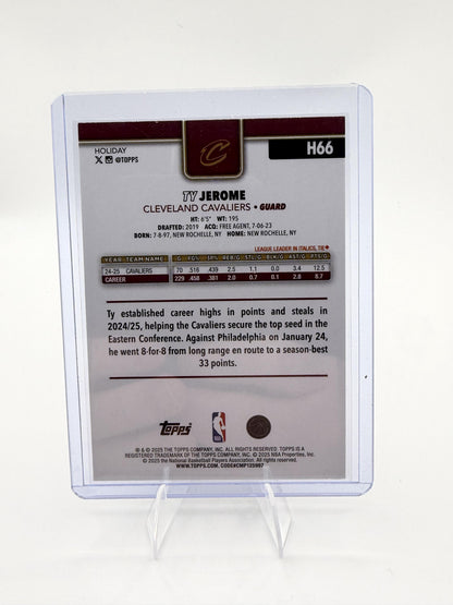 2025 Topps Holiday Ty Jerome H66 Cleveland Cavaliers Red Parallel Card
