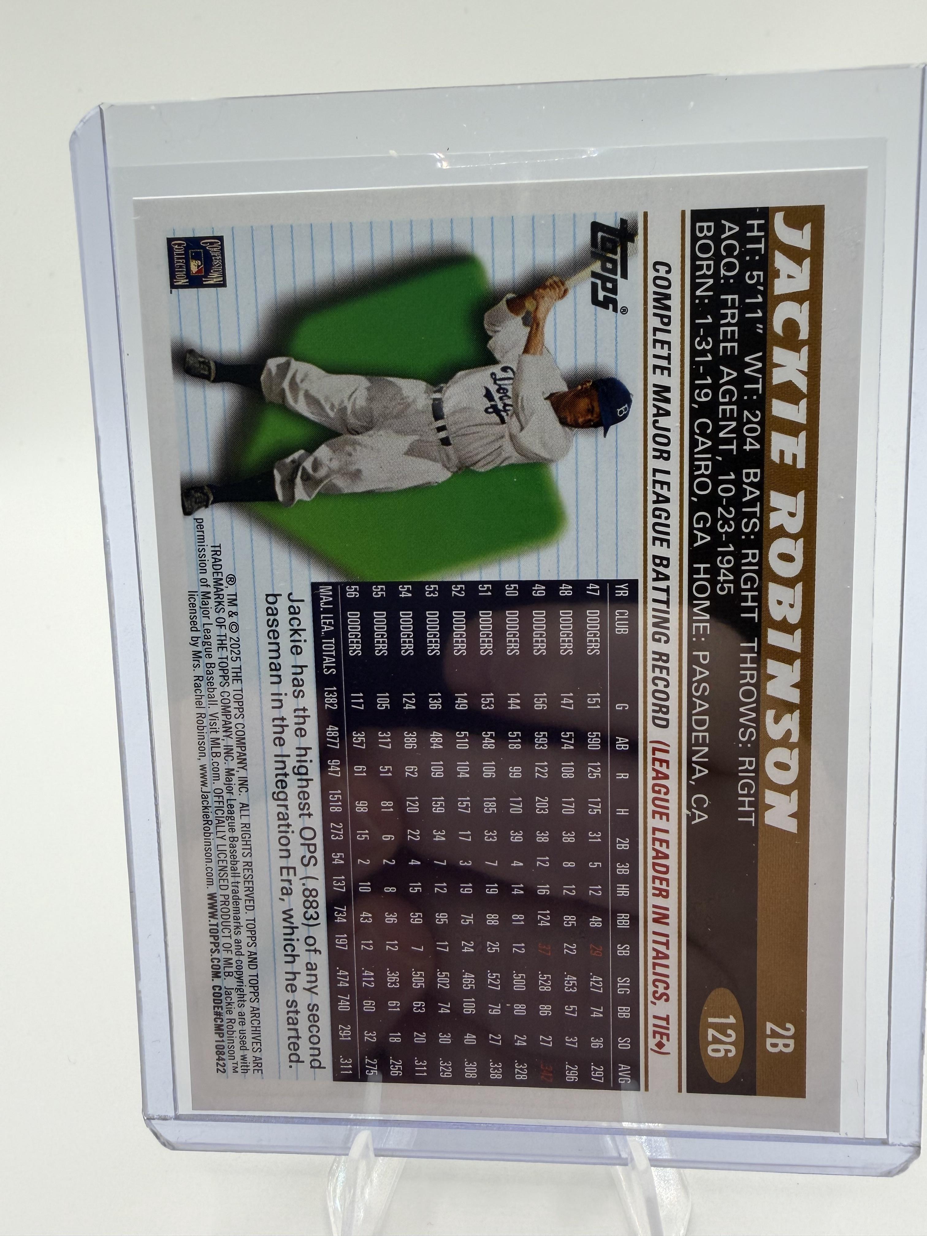 2025 Topps Archives Jackie Robinson Dodgers Legend Card #126