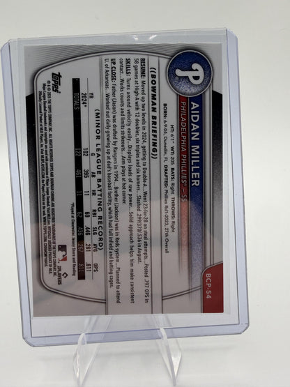 2025 Bowman Chrome Aidan Miller Prospect Card #BCP-54 Phillies