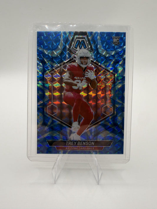 2024 Panini Mosaic Trey Benson Blue Prizm RC Rookie Card #360 Cardinals