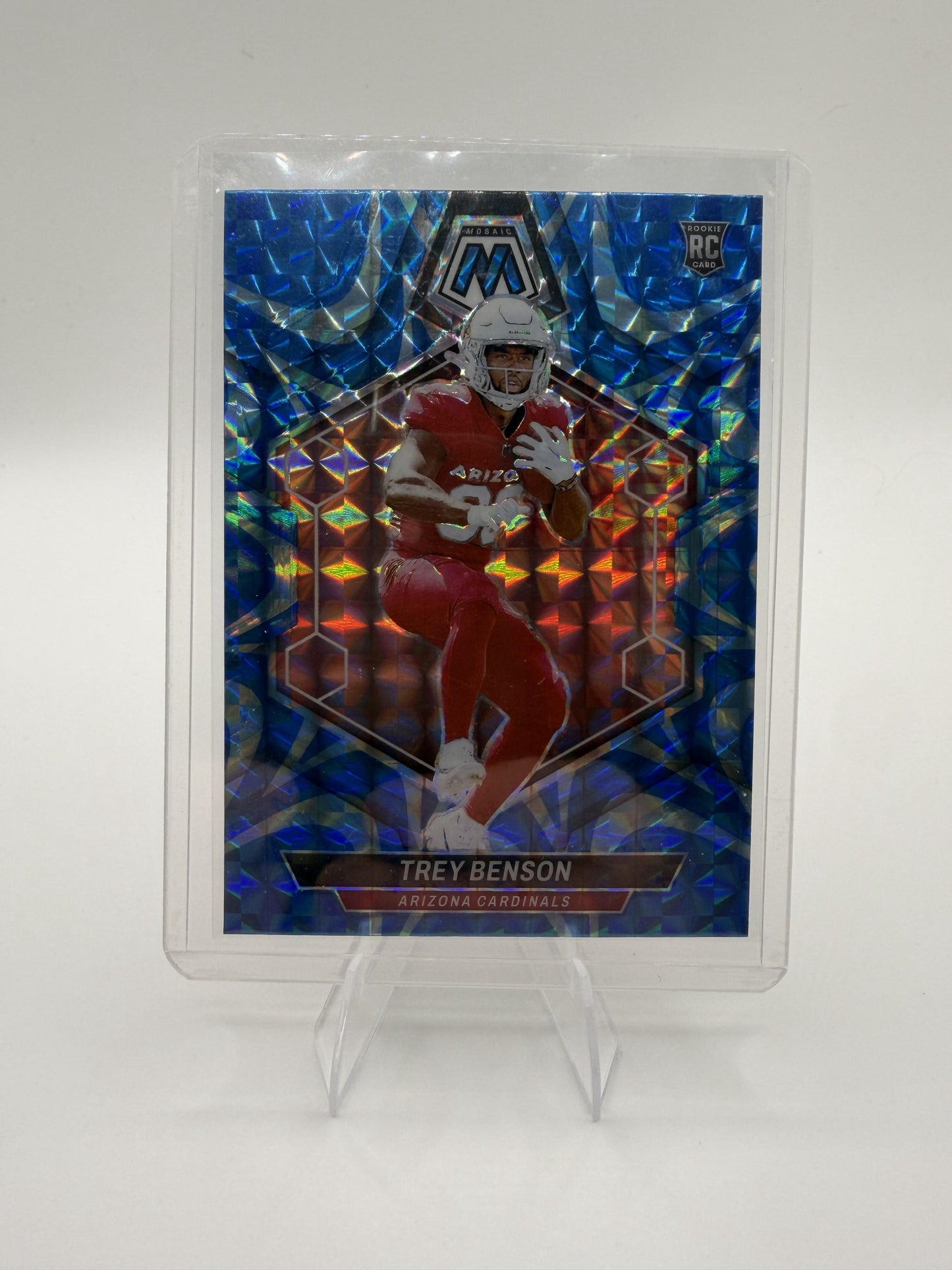 2024 Panini Mosaic Trey Benson Blue Prizm RC Rookie Card #360 Cardinals