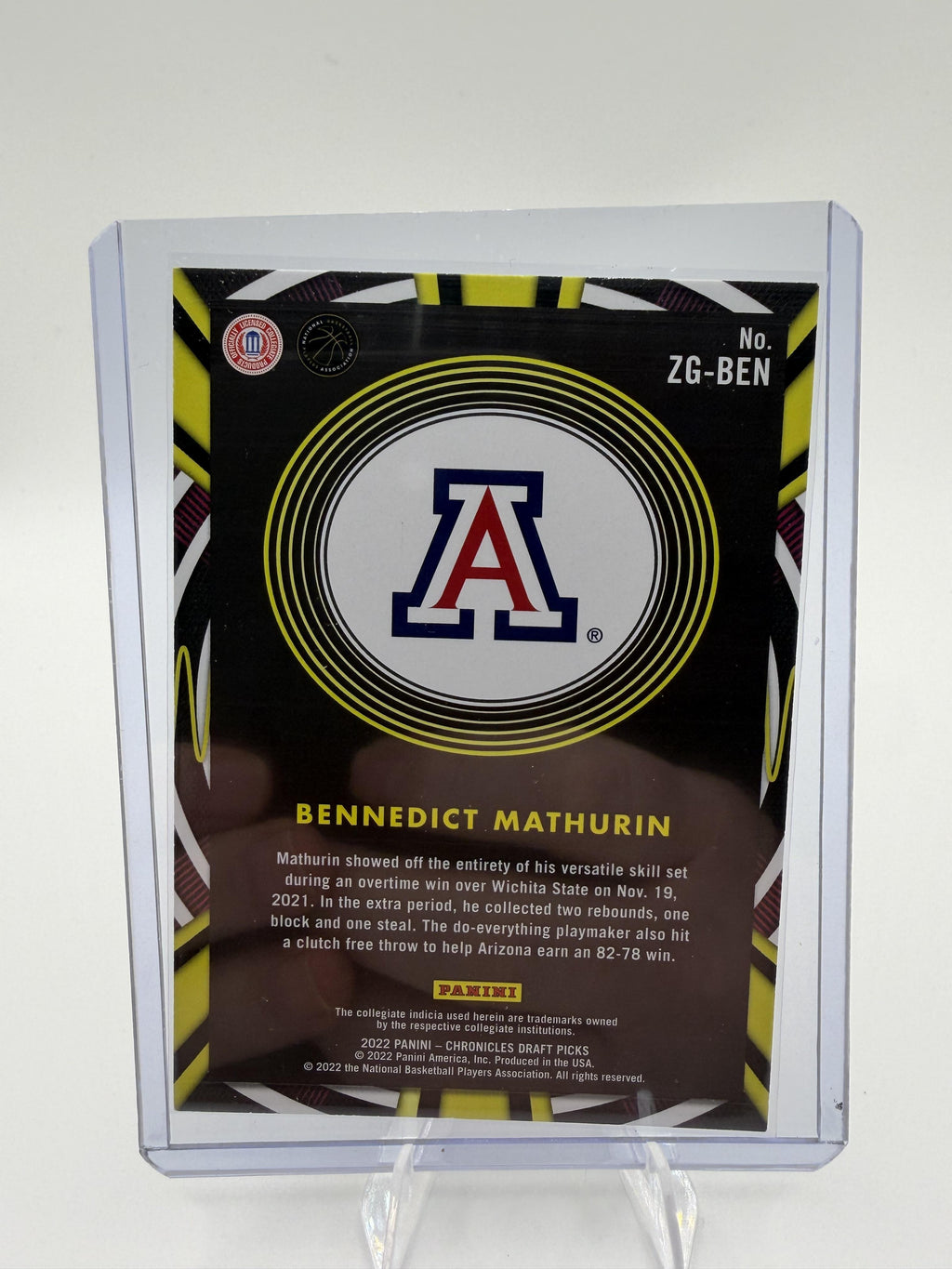 2022-23 Panini Chronicles Draft Bennedict Mathurin Gamma Rays RC Card #ZG-BEN