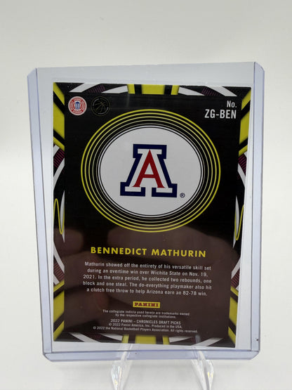 2022-23 Panini Chronicles Draft Bennedict Mathurin Gamma Rays RC Card #ZG-BEN