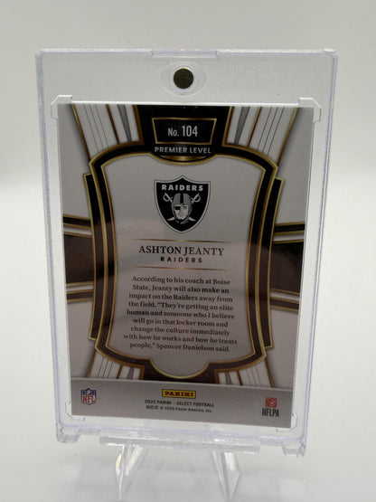 2025 Panini Select Ashton Jeanty Premier Level Silver Prizm Rookie Card #104 RC
