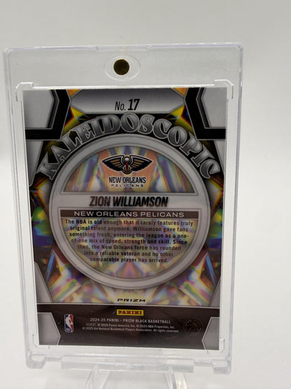 2024-25 Panini Prizm Black Zion Williamson Kaleidoscopic Silver Prizm Card #17