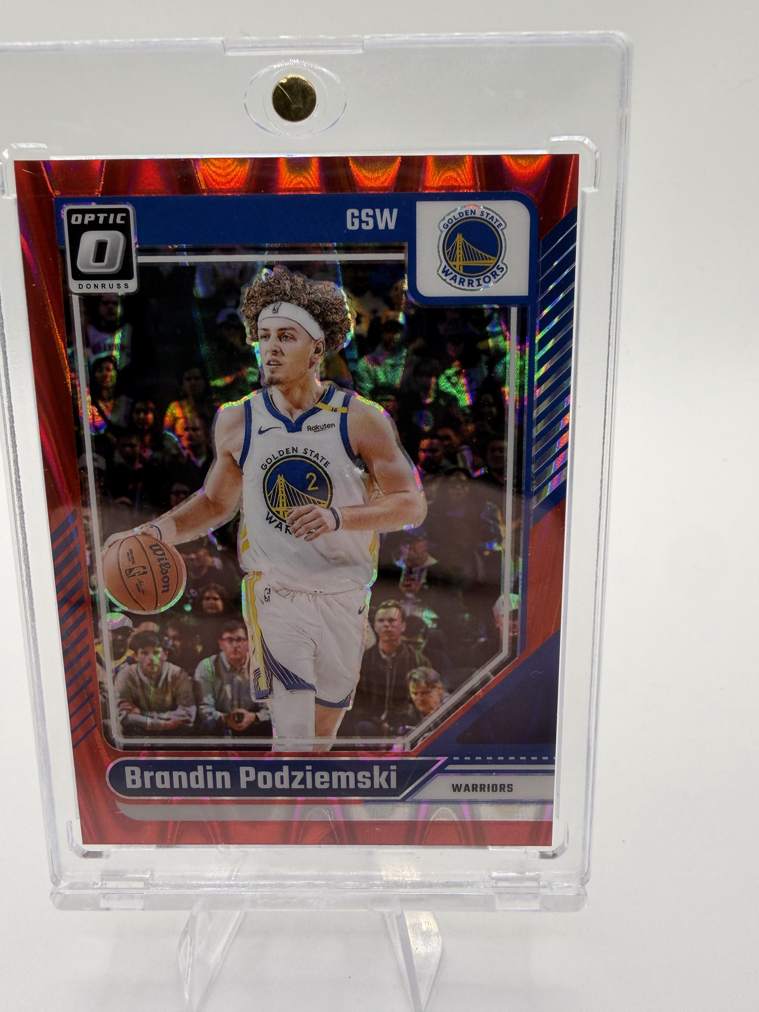 2024-25 Donruss Optic Brandin Podziemski Red Prizm Card /149 Warriors #36