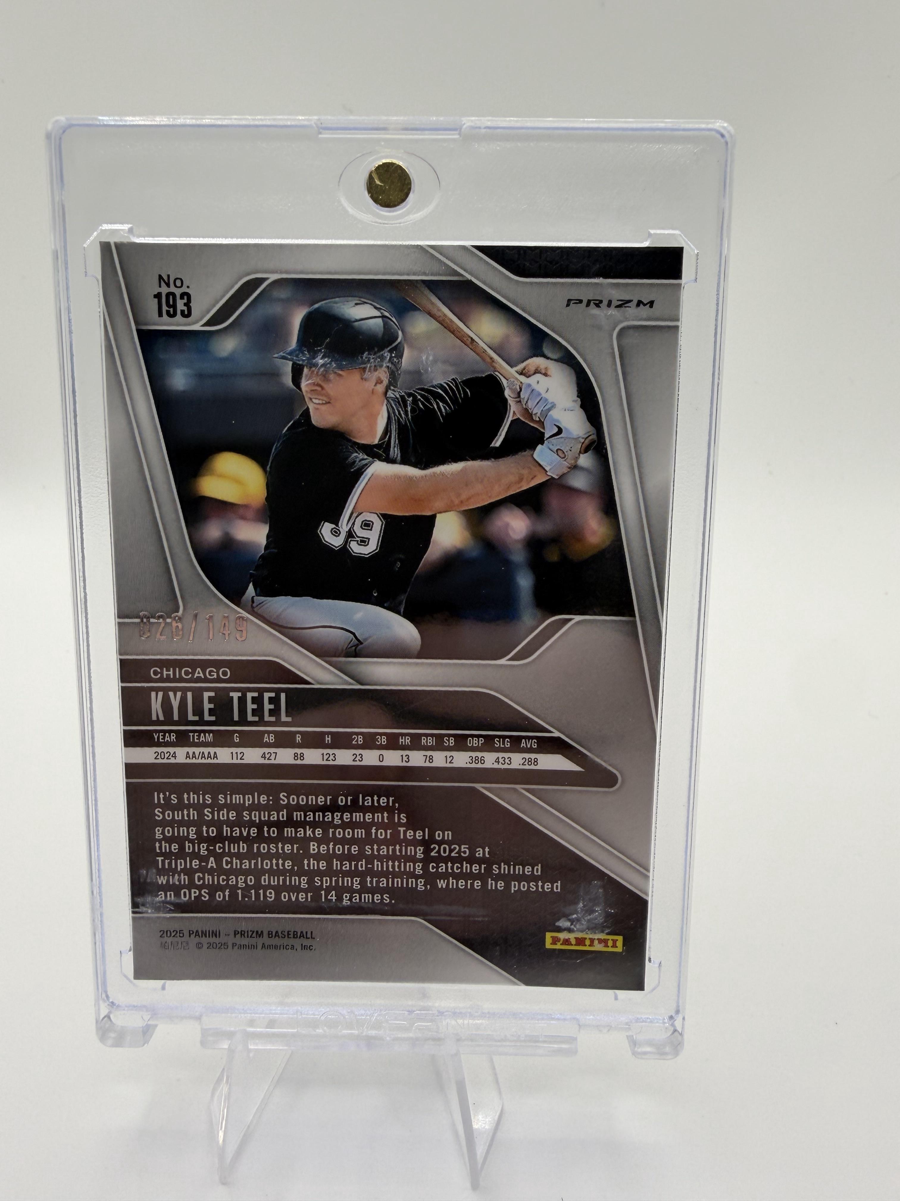 2025 Panini Prizm Baseball Kyle Teel Purple Prizm Card /149 #193 Red Sox