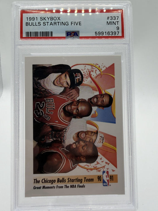 1991 SkyBox Bulls Starting Five Michael Jordan Card #337 PSA 9 MINT Chicago
