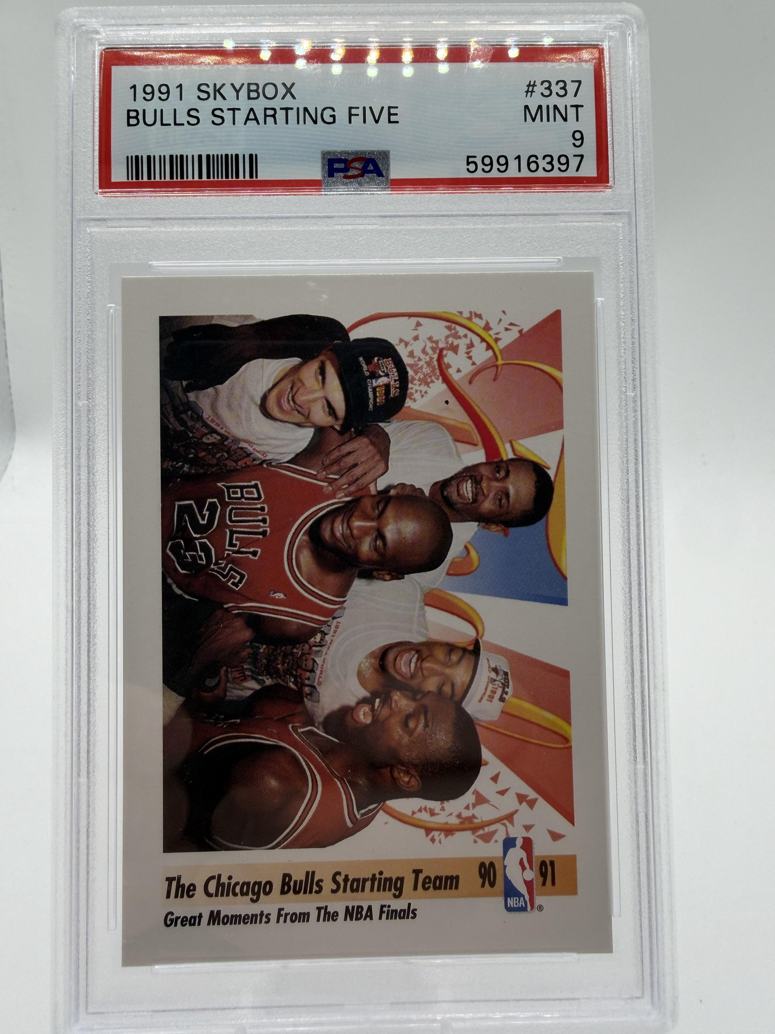 1991 SkyBox Bulls Starting Five Michael Jordan Card #337 PSA 9 MINT Chicago