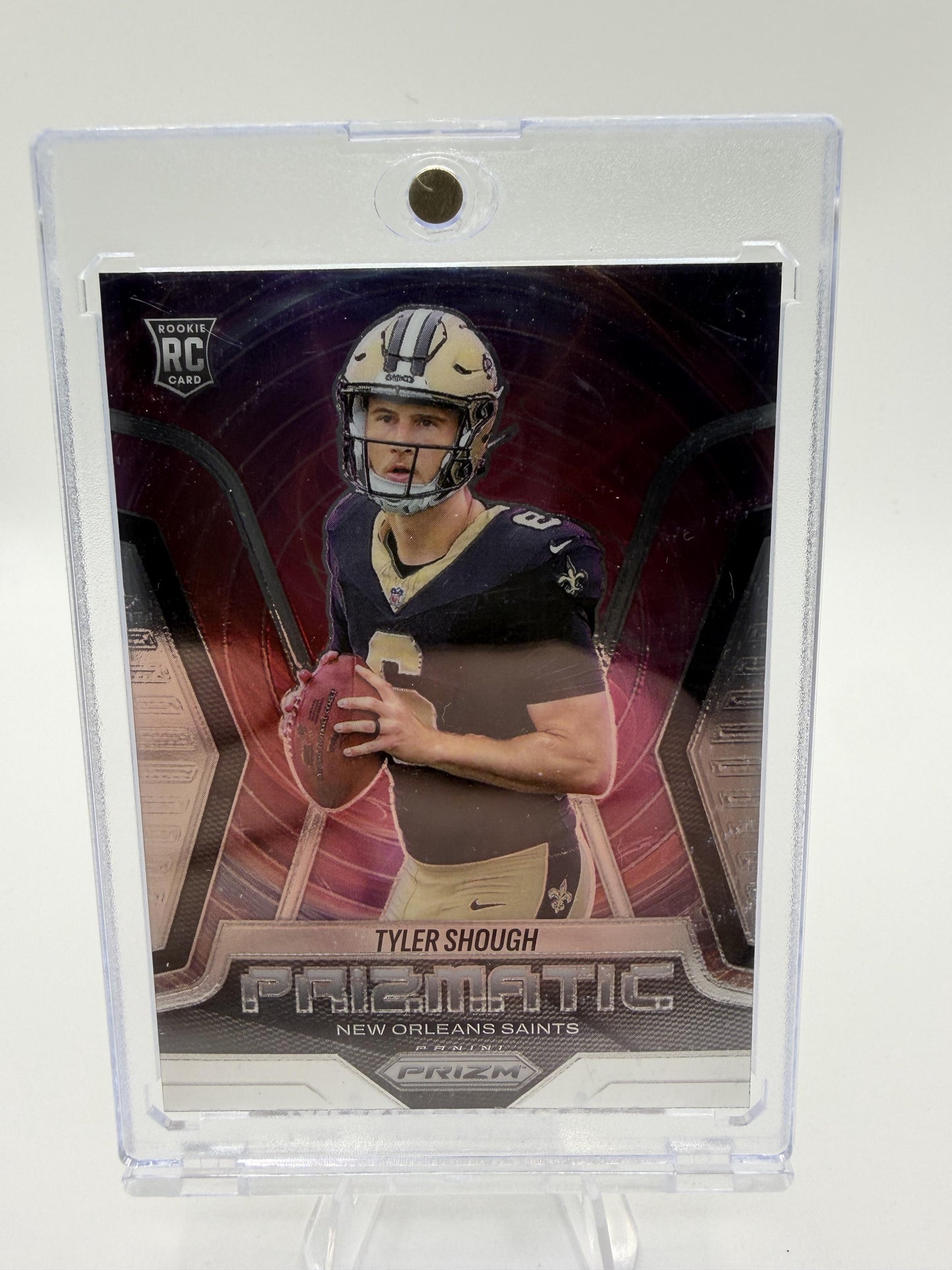 2025 Panini Prizm Tyler Shough Prizmatic Card #16 New Orleans Saints Rookie RC