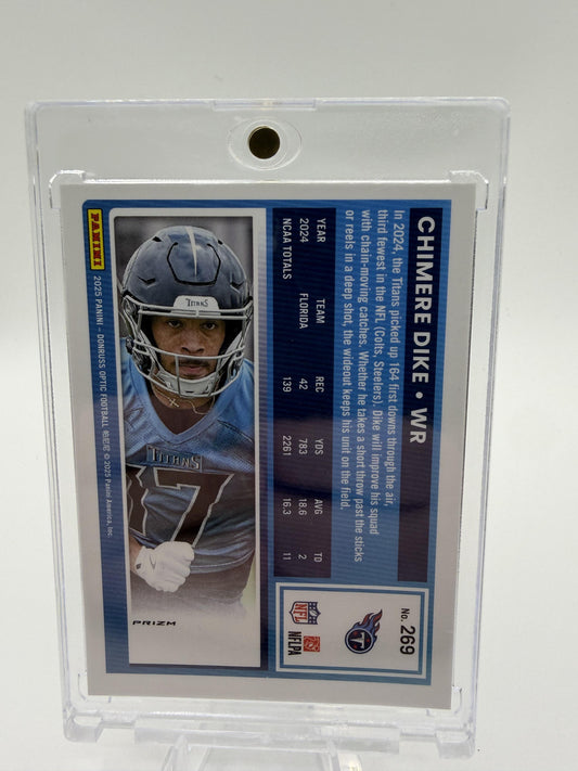 2025 Donruss Optic Chimere Dike Rated Rookie Silver Holo Prizm Card #269 RC