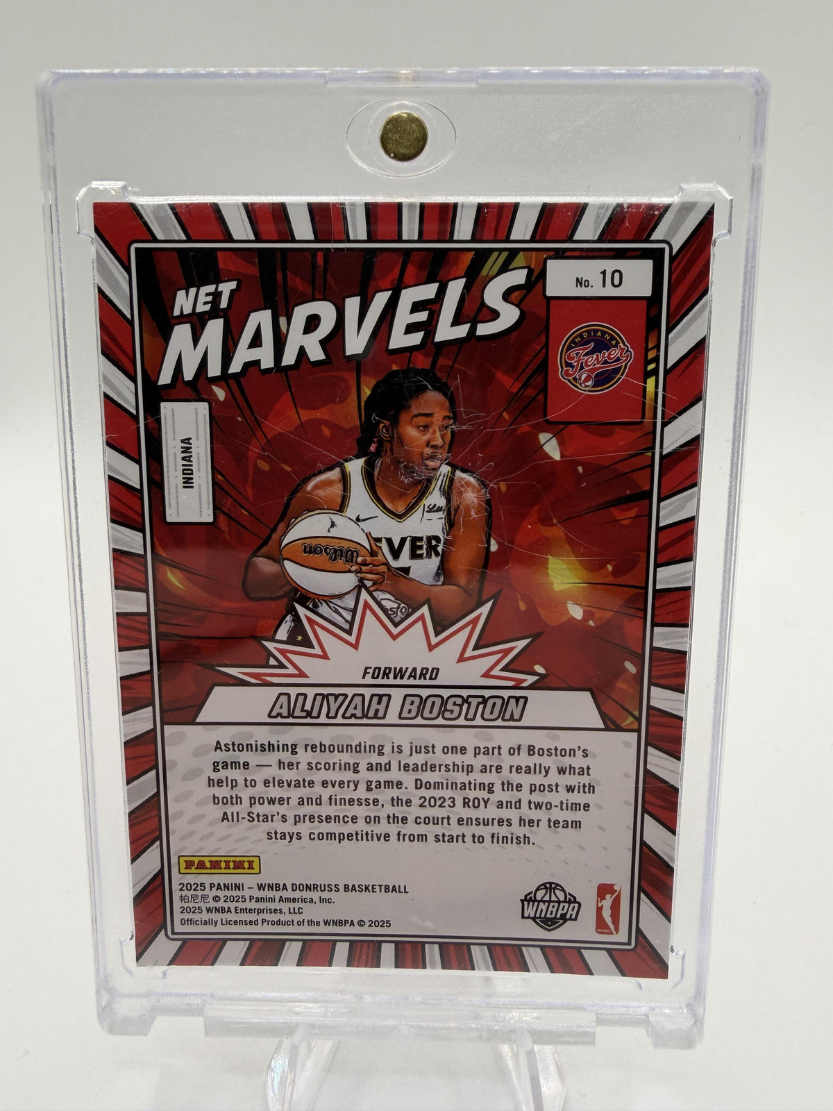 2025 Donruss WNBA Aliyah Boston Net Marvels Diamond Card #10 Indiana Fever