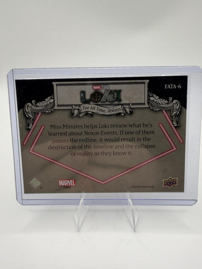 2023 Upper Deck Marvel Loki Reviewing Nexus Events Miss Minutes Card #FATA-6