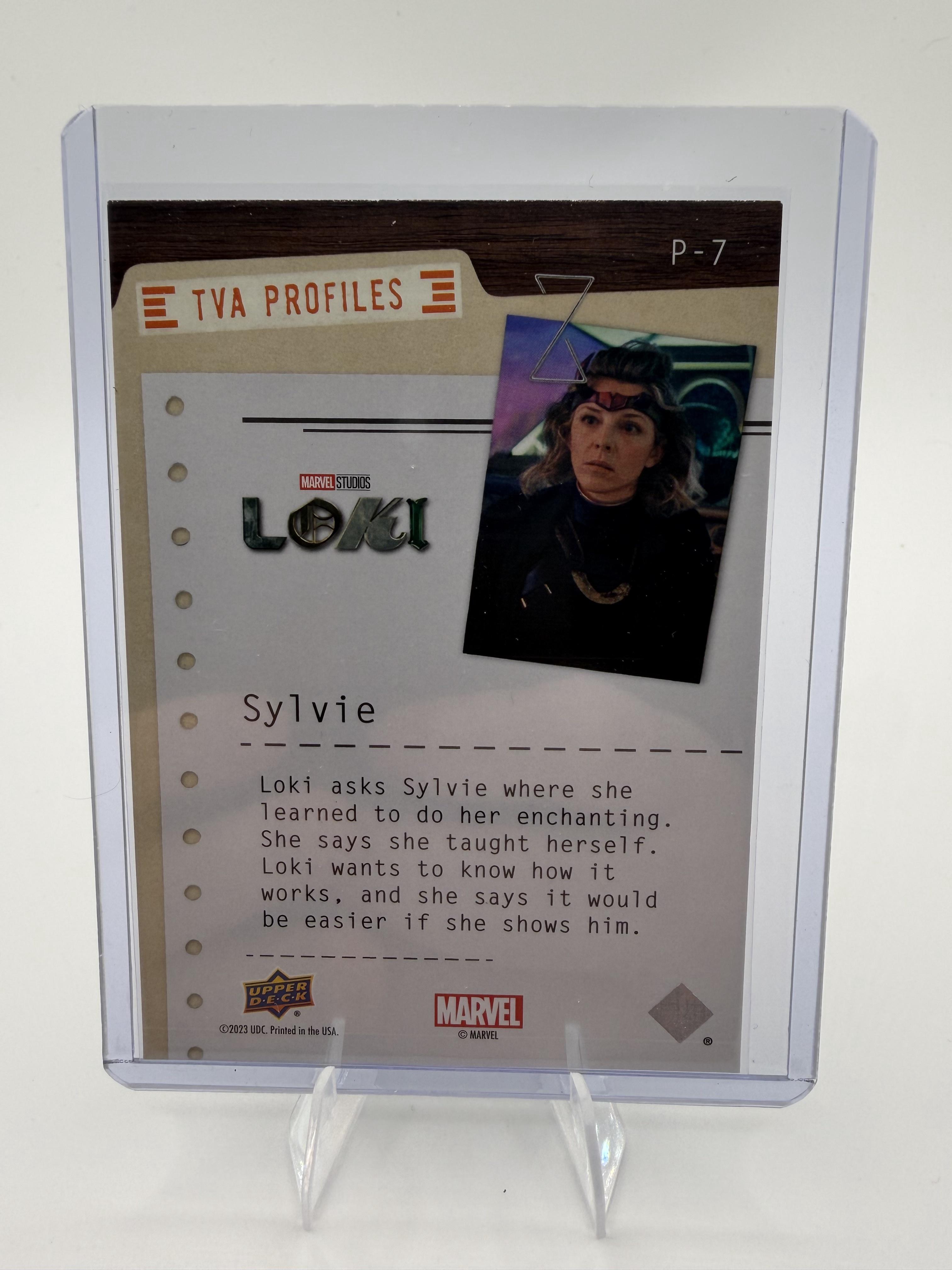 2023 Upper Deck Marvel Loki Sylvie Sophia Di Martino TVA Profiles P-7 Card