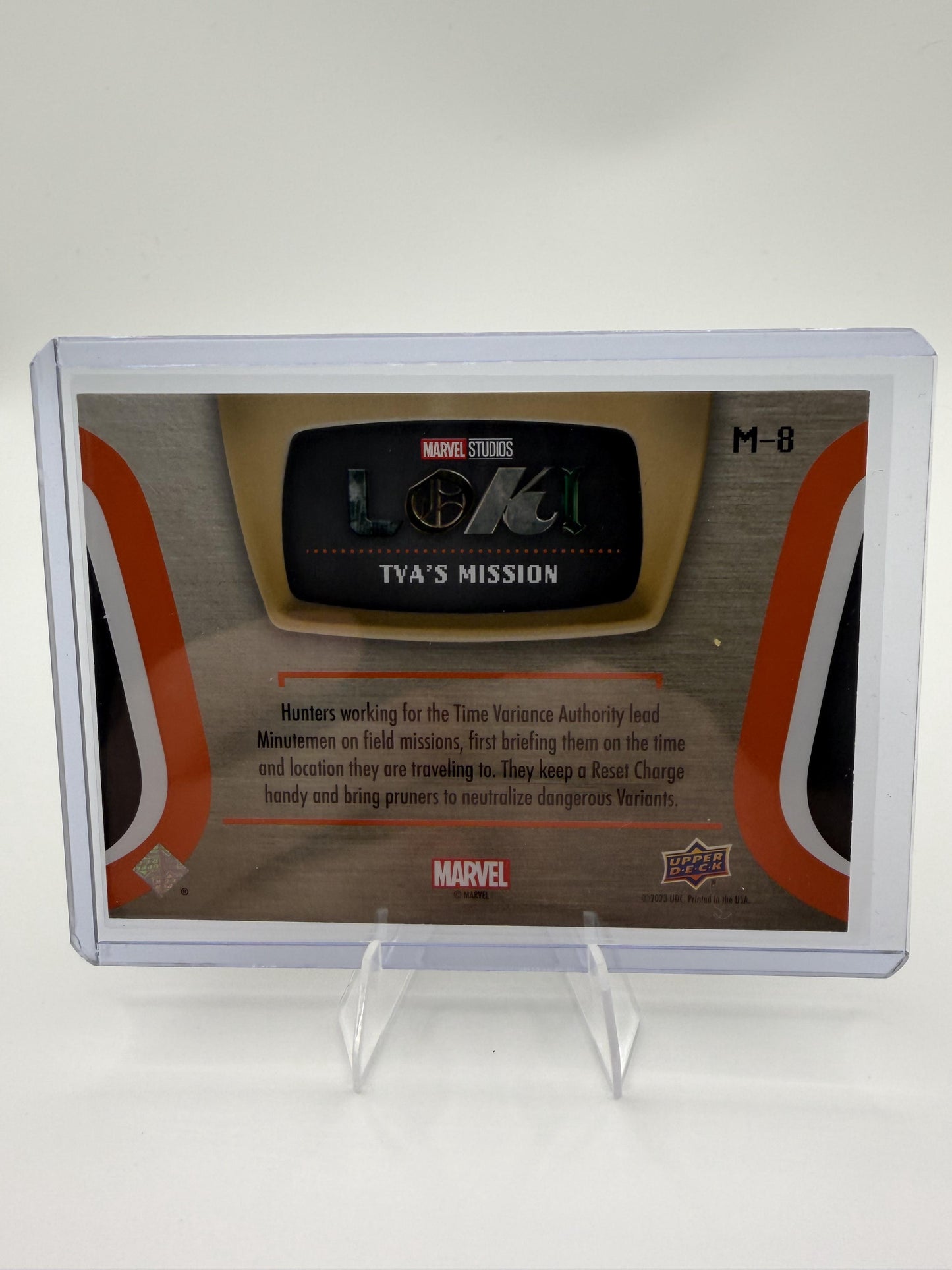 2023 Upper Deck Marvel Loki TVA's Mission Track Fugitive Variants M-8 Card