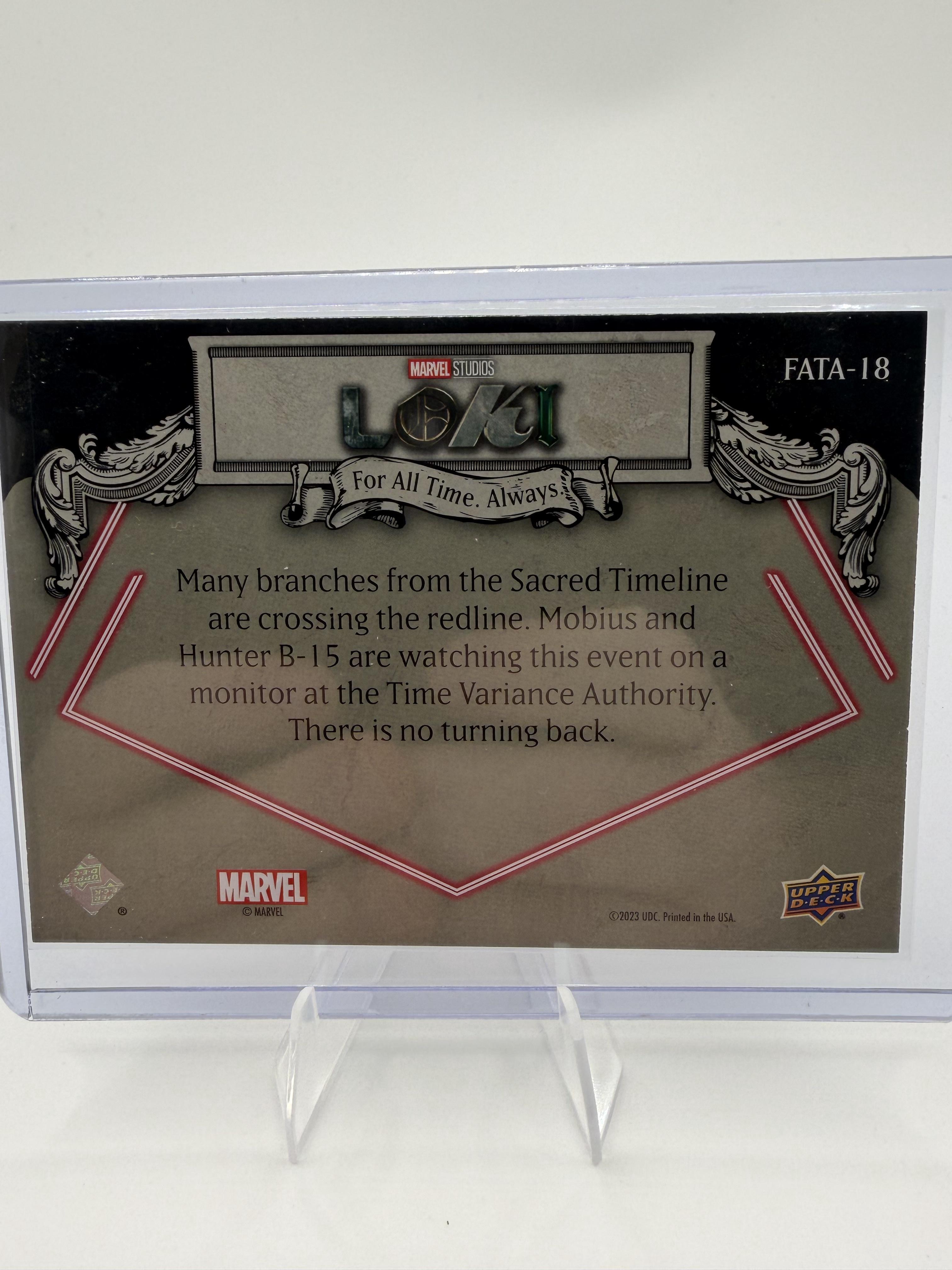 2023 Upper Deck Marvel Loki Mobius Hunter B-15 For All Time Always Card FATA-18