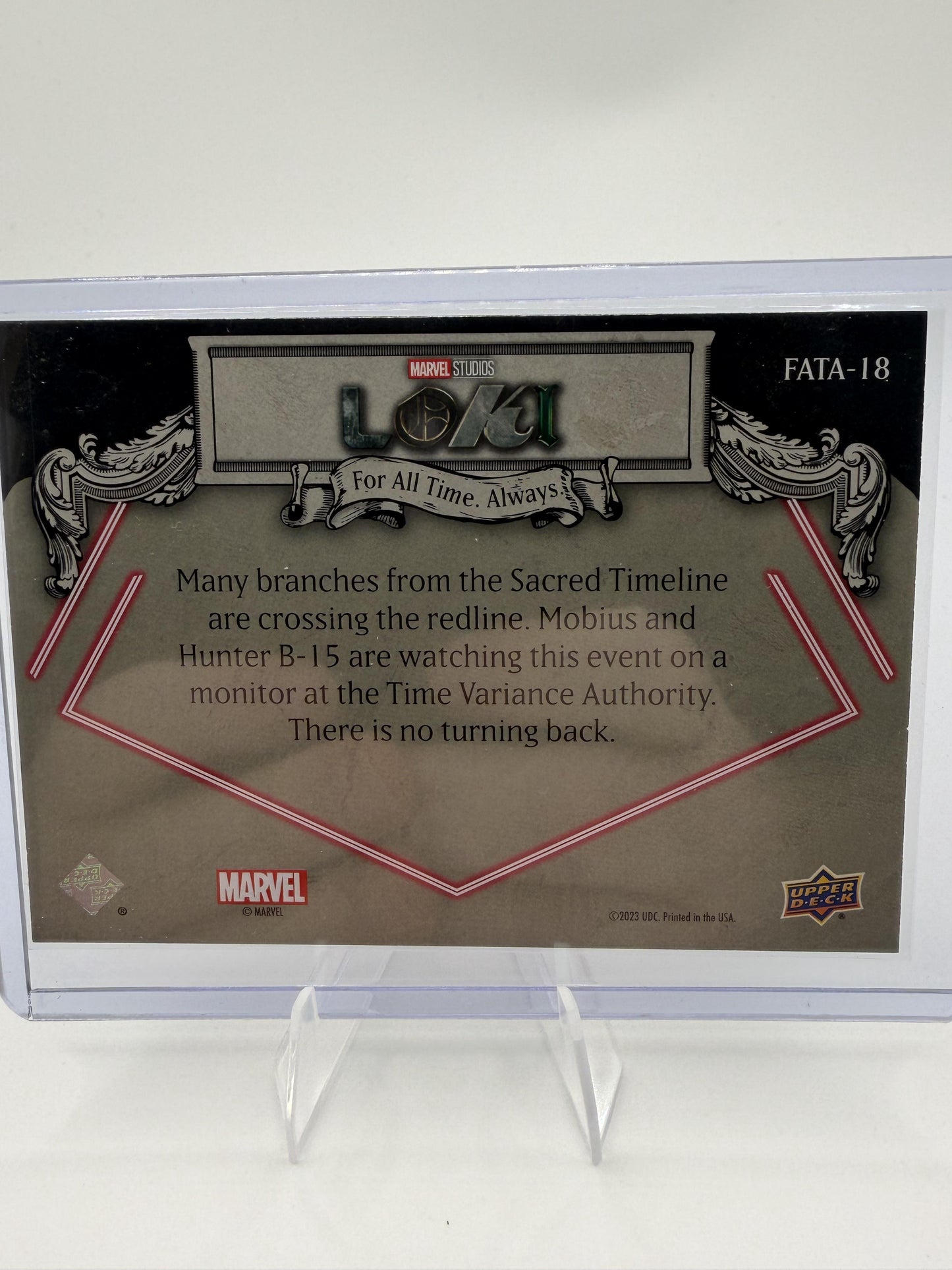 2023 Upper Deck Marvel Loki Mobius Hunter B-15 For All Time Always Card FATA-18