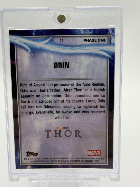 2025 Topps Chrome Marvel Odin Phase One Blue Sapphire Parallel Card #11 Thor