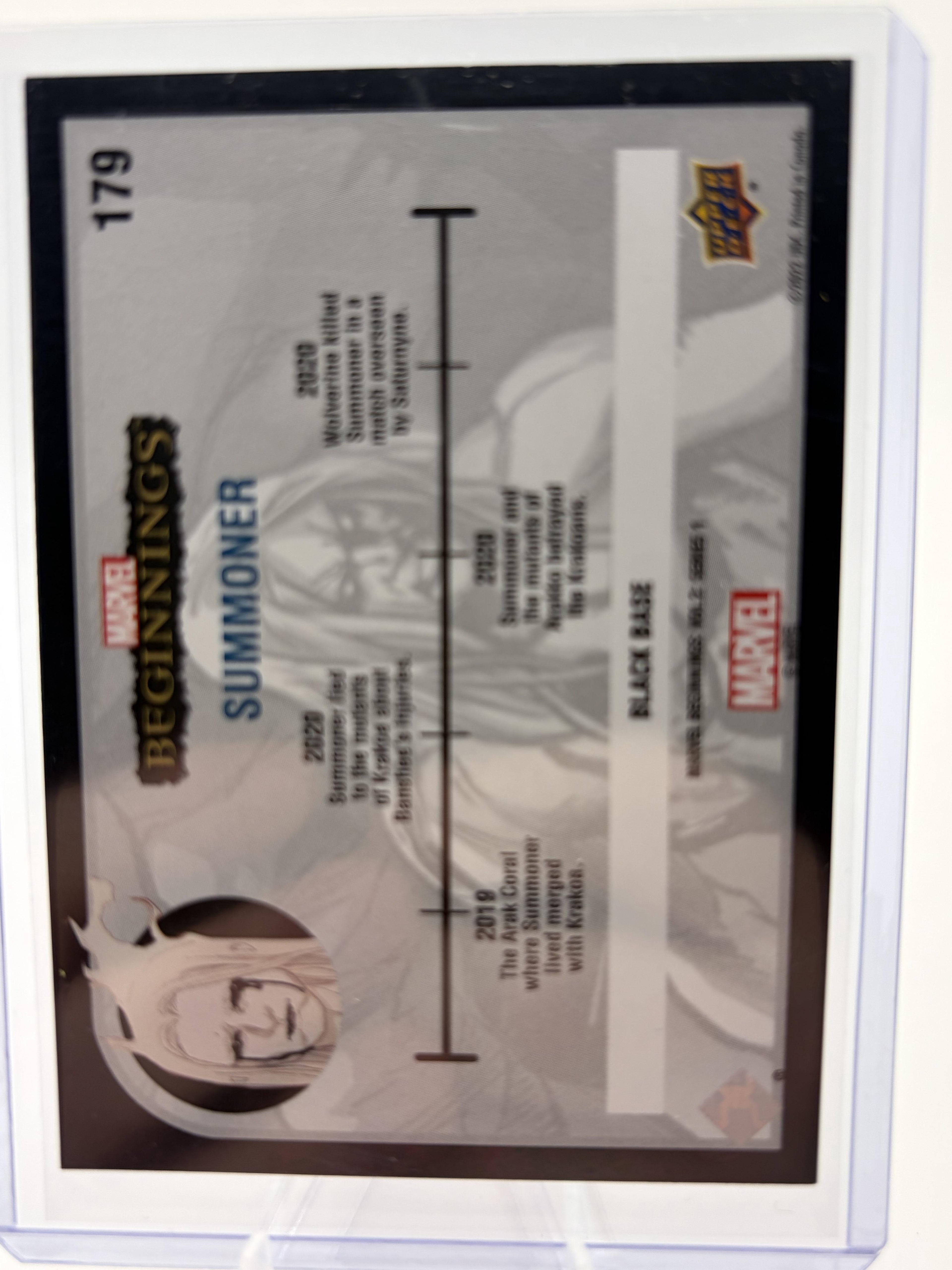 2022 Upper Deck Marvel Beginnings Vol 2 Series 1 Summoner Black Base Card #179