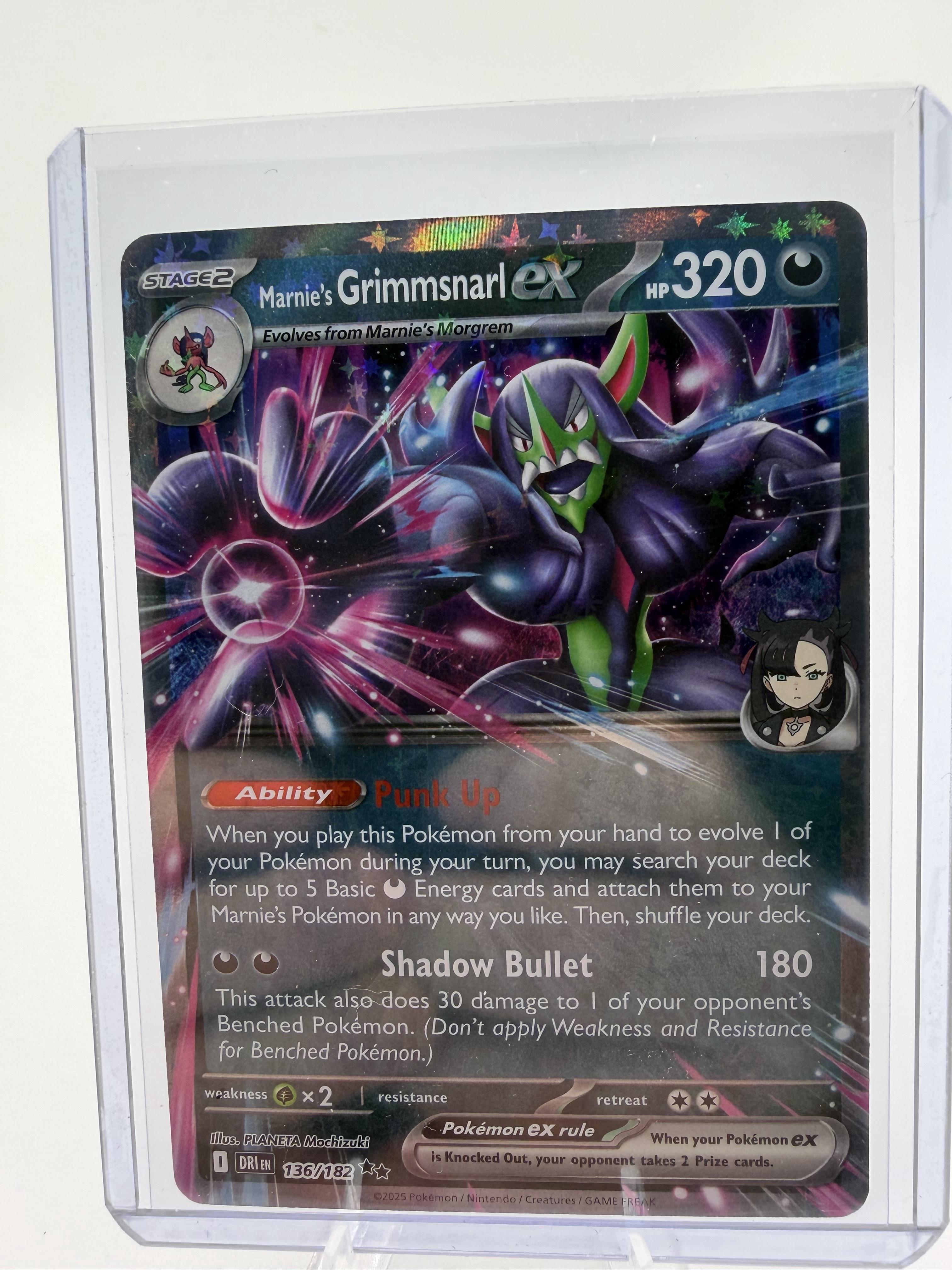 Marnie's Grimmsnarl ex 136/182 Double Rare Korean Pokemon Card sv4K RR