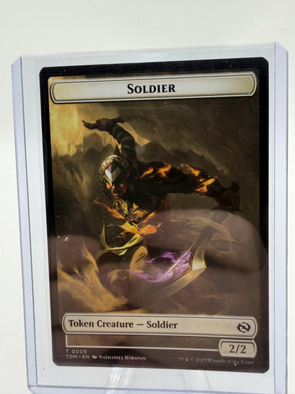 MTG Soldier Token 0004/0005 Double-Sided Tarkir Dragonstorm Magic Card