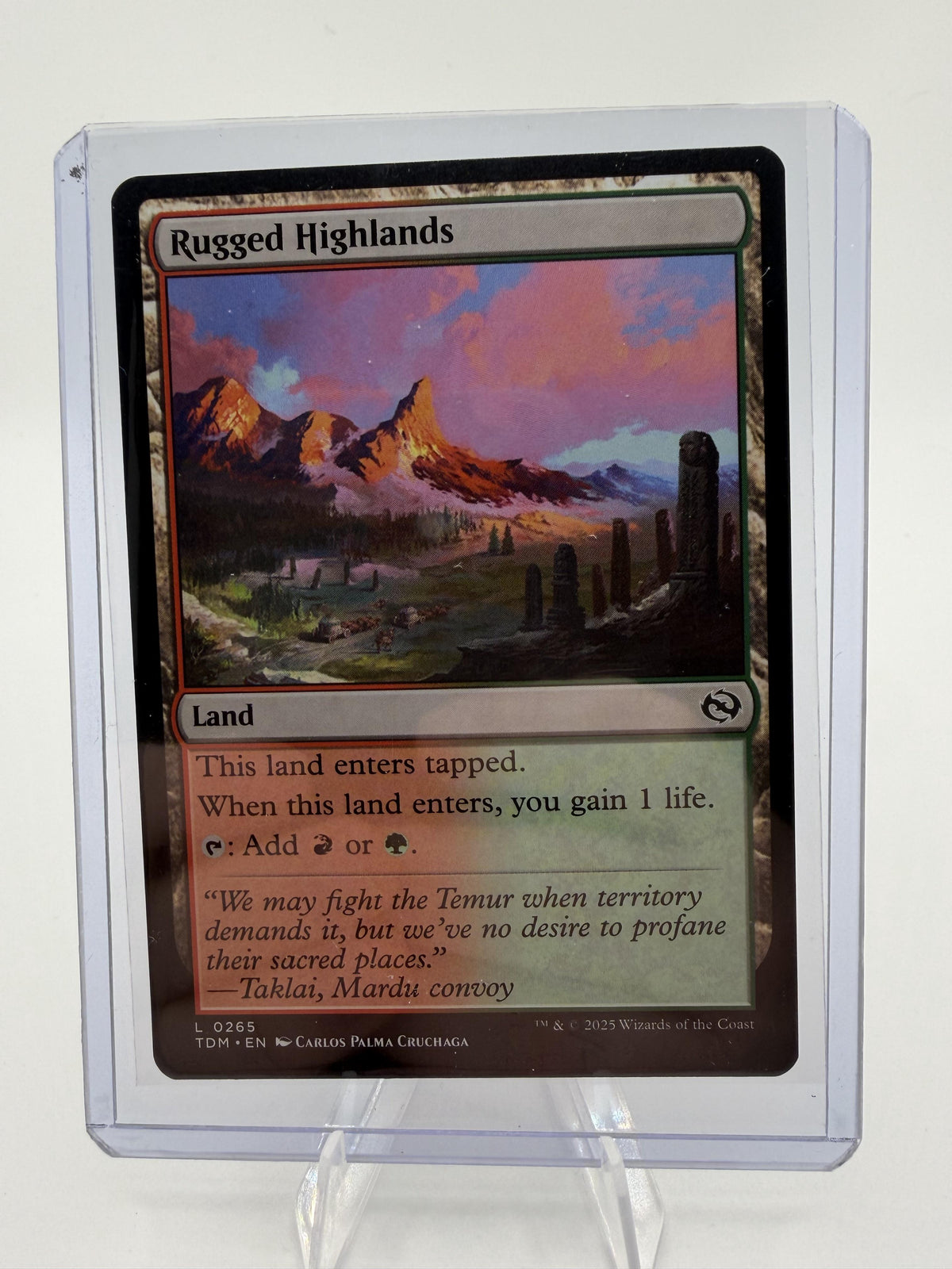 MTG Rugged Highlands TDM 0265 Tarkir Dragonstorm Dual Land Magic Card