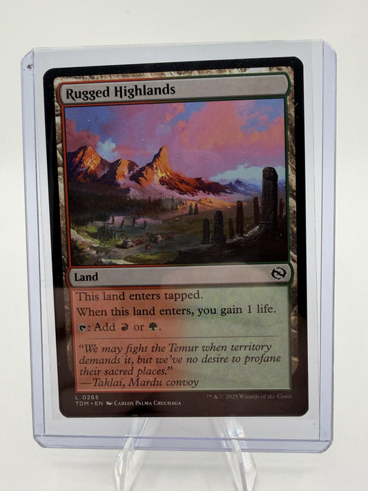 MTG Rugged Highlands TDM 0265 Tarkir Dragonstorm Dual Land Magic Card