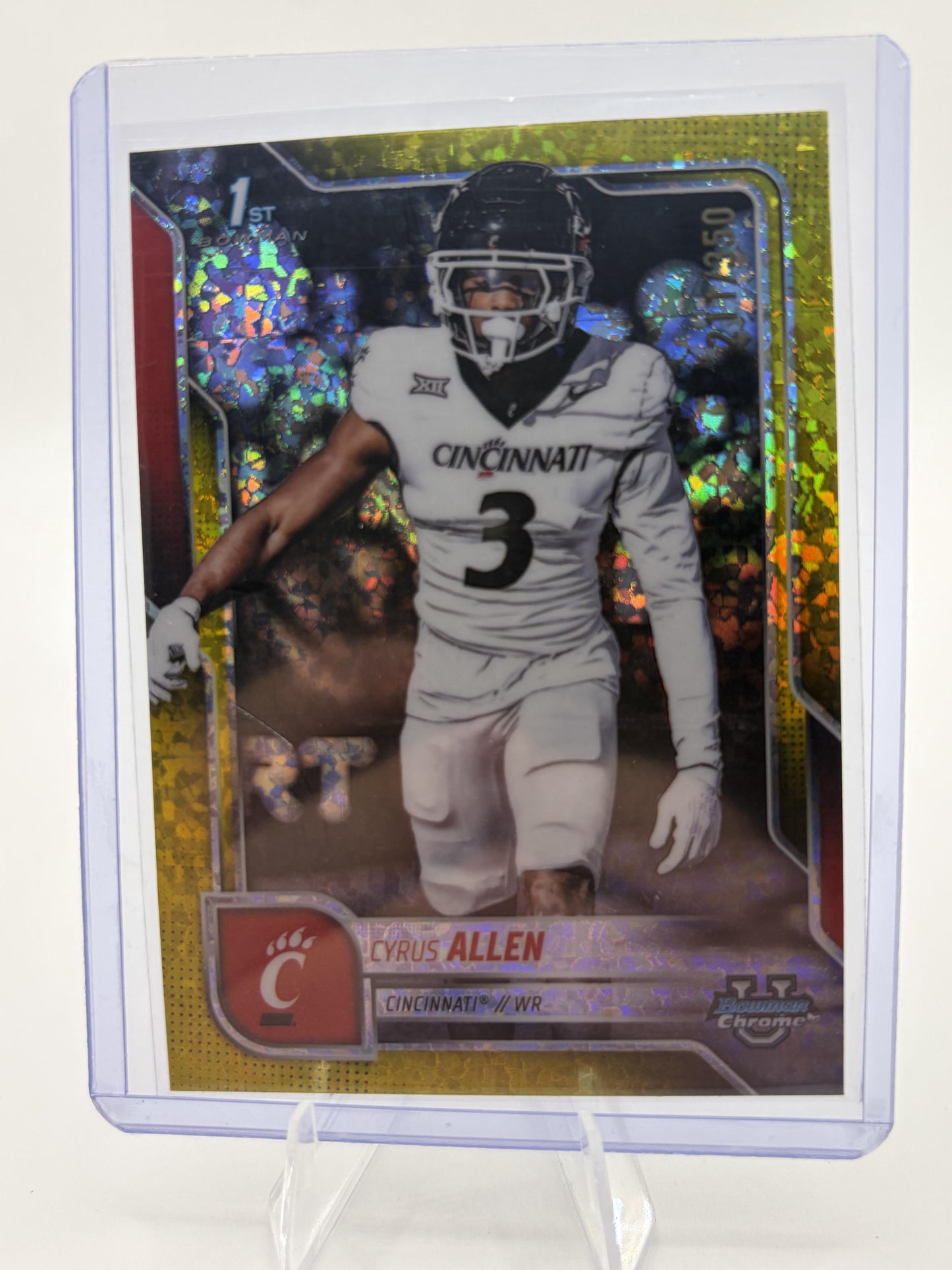 2025 Bowman Chrome University Cyrus Allen Yellow Refractor Card #7 /350