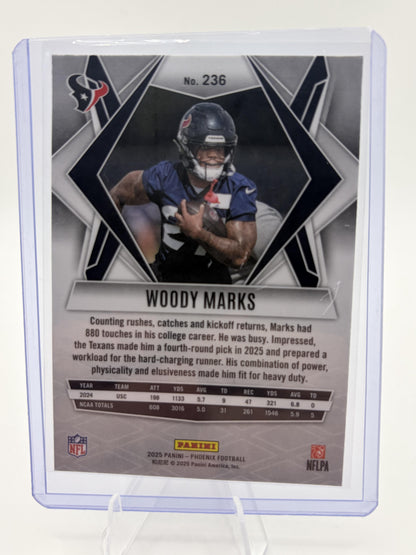 2025 Panini Phoenix Woody Marks Silver Prizm Rookie RC Card #236 Texans