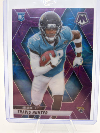 2025 Panini Mosaic Travis Hunter Rookie Card #301 Purple Mosaic Prizm Card