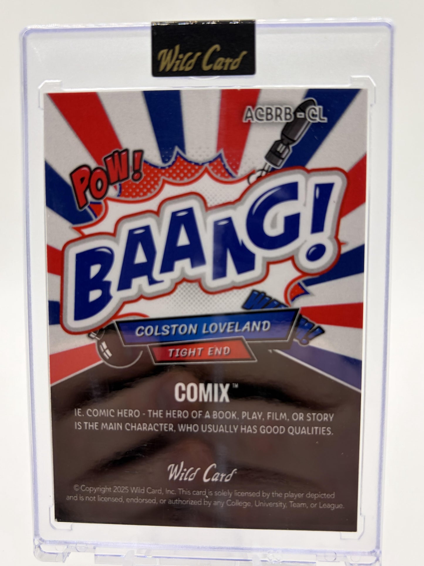 2025 Wild Card Comix Colston Loveland BAANG! Rookie Card /20 Michigan RC