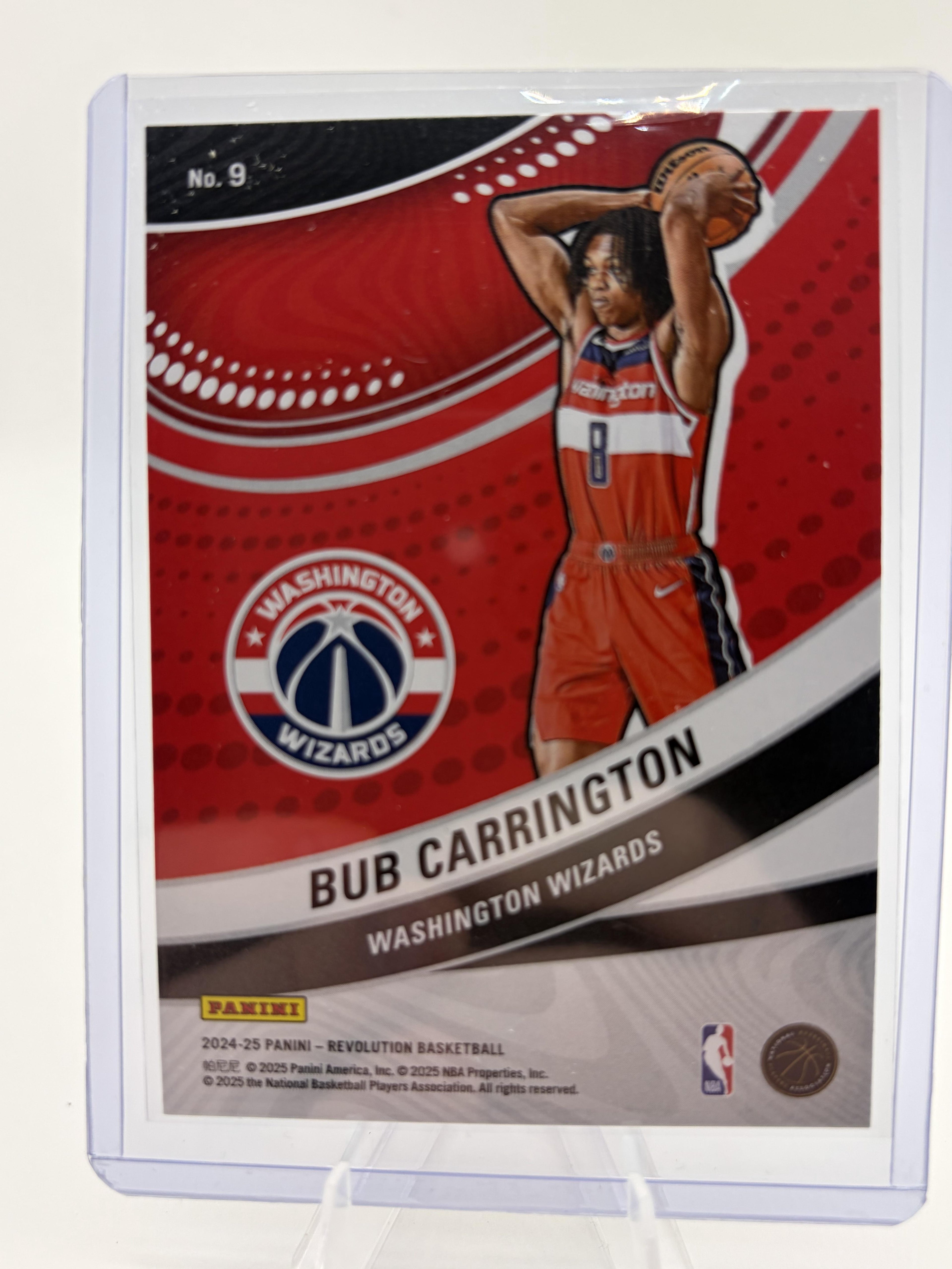 2024-25 Panini Revolution Bub Carrington Vortex Rookie RC Card #9 Wizards