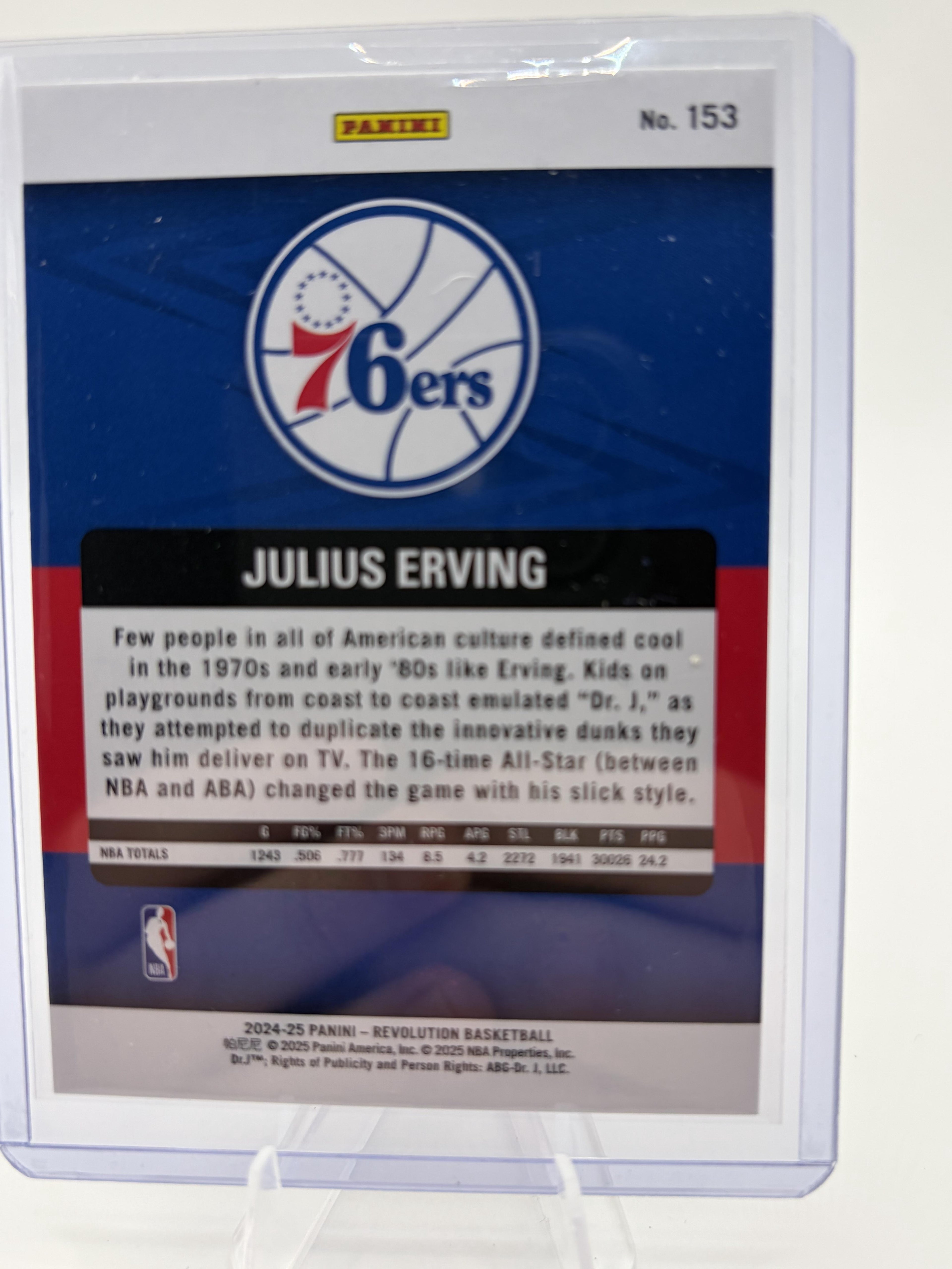 2024-25 Panini Revolution Julius Erving Legends Astro Card #153 Dr. J 76ers