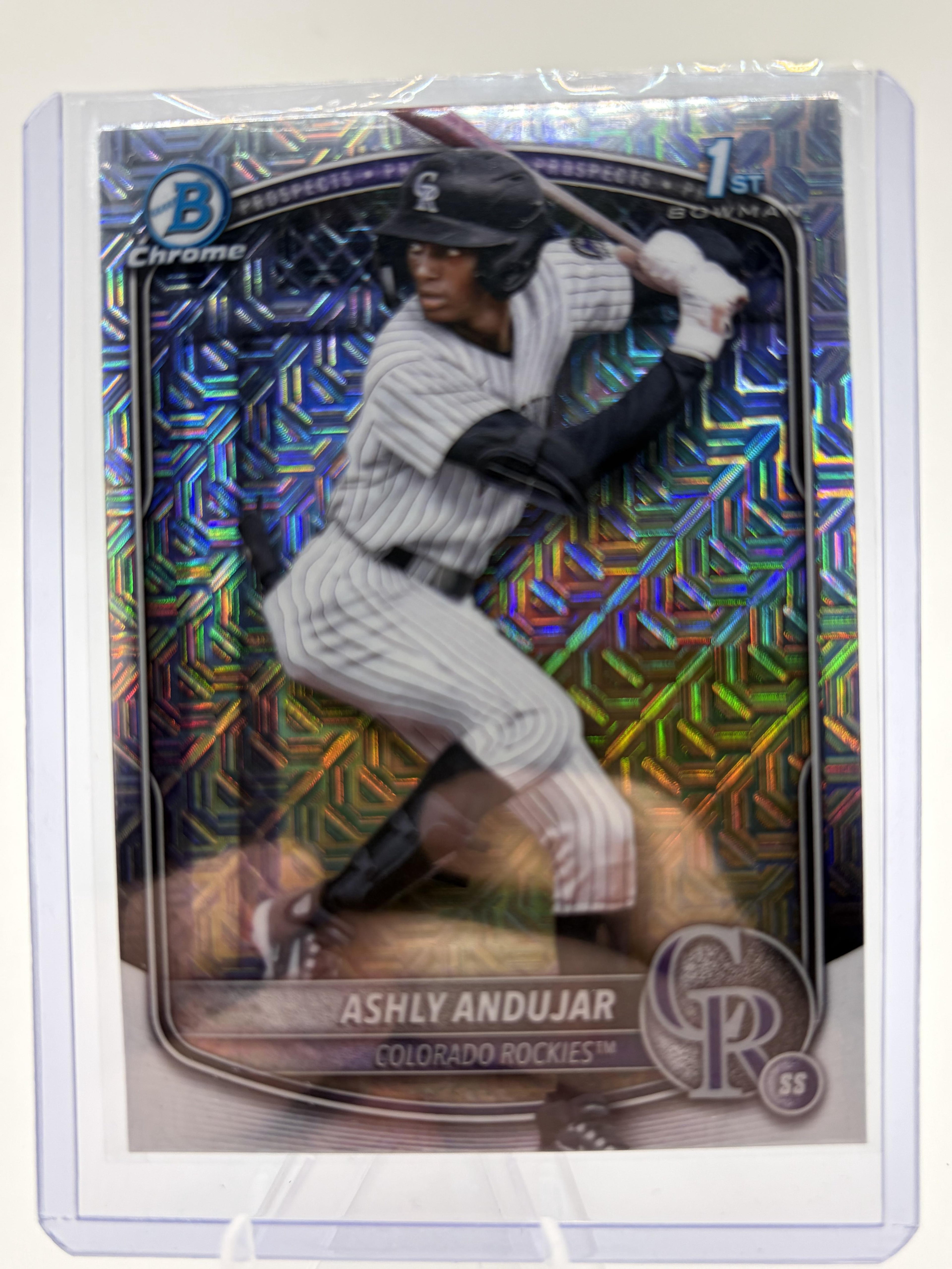 2025 Bowman Chrome Ashly Andujar 1st Bowman Mojo Refractor Card BCP-20 Rockies