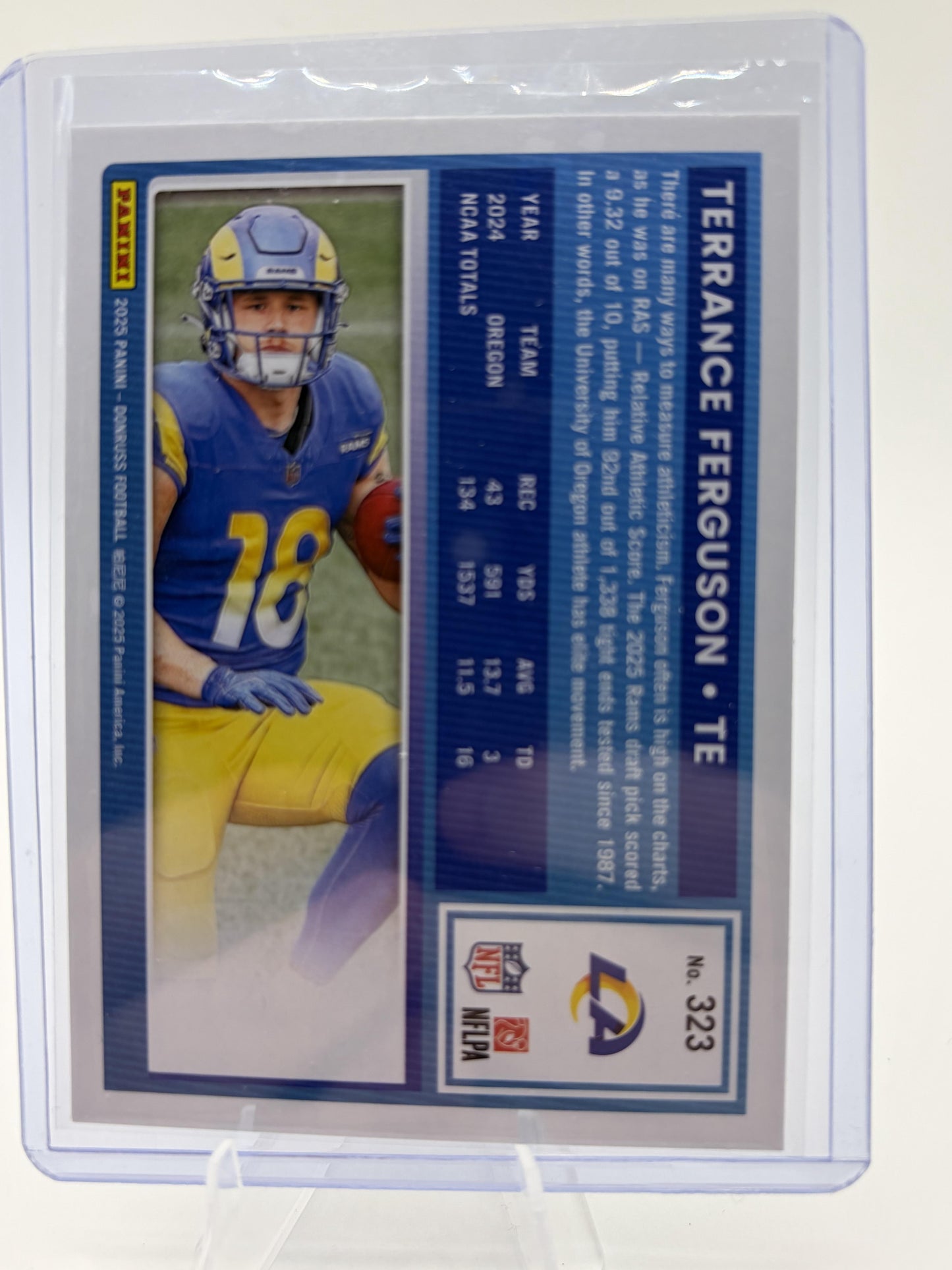 2025 Panini Donruss Terrance Ferguson Rated Rookie Card #323 LA Rams RC